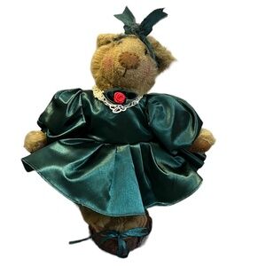 Silvestri Dancing‎ Standing Plush 14" Tall Christmas Teddy Bear Green Dress